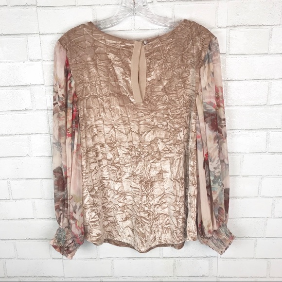Anthropologie Meadow Rue Velvet Floral Top - I04 - Picture 6 of 8